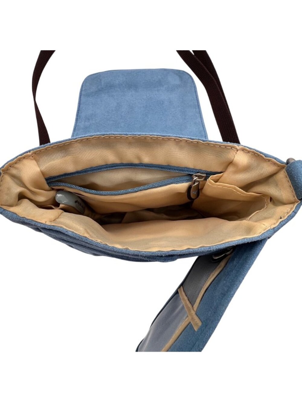Travelon Light Blue Crossbody Bag Adjustable Strap Multiple Zipper Compartments - Picture 8 of 16